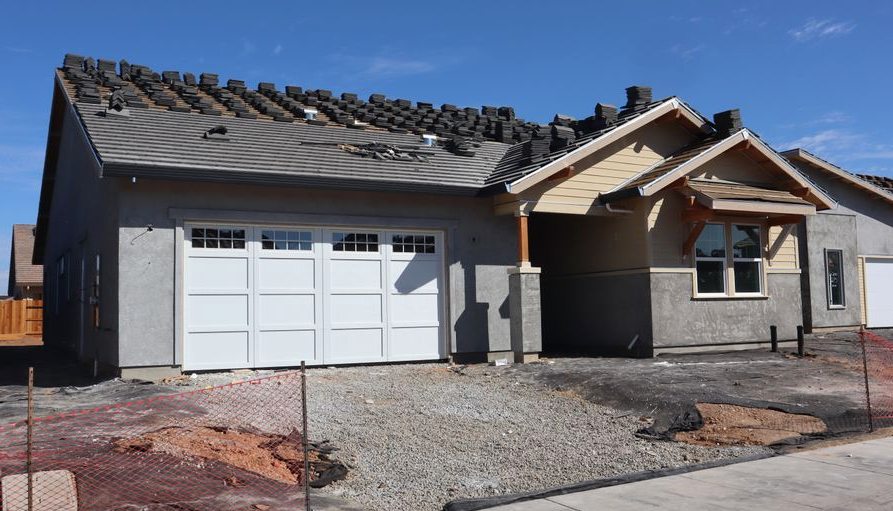 Illustration of new garage door installation
